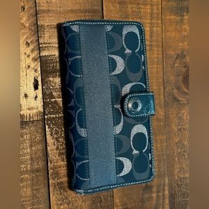 Used-REAL COACH wallet,color teal